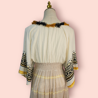 HEMANT & NANDITA - Bohemian Maxi Striped Dress Est. RRP $540