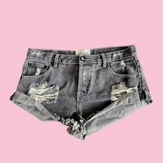 ONE TEASPOON - Vintage 'BANDITS' Low Waist Distressed Denim Shorts RRP $120