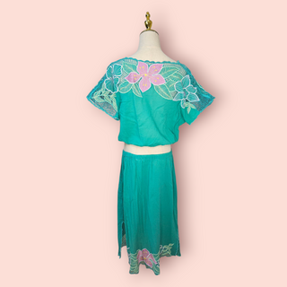 CHASING UNICORNS - 'SHAKING UP THE PLACE' Two Piece Handmade Embroidered Set RRP $390