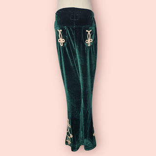 NINE LIVES BAZAAR - Velvet ' ZEPPLIN' Velvet Flares Emerald RRP $179 NWT
