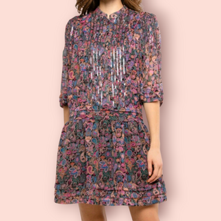 ZADIG & VOLTAIRE - 'MANDALA' Paisley & Sequin Print RRP $890