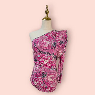 ISABEL MARANT ETOILE - 'CARINA' One Shoulder Top Floral Print Est. RRP $590