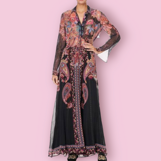 CAMILLA - SWINGING SIXTIES LONG MAXI DRESS SHEER est. RRP $769