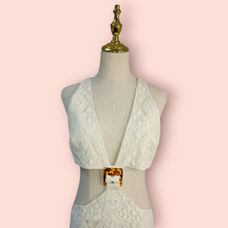 ALICE McCall - 'Yvonne' Lace Midi Dress Vanilla Bean RRP $549