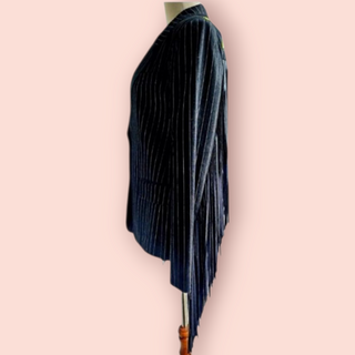 COOPER - 'EMPIRE STATE OF MIND NEWYORK' stripped fringed jacket est. RRP $690