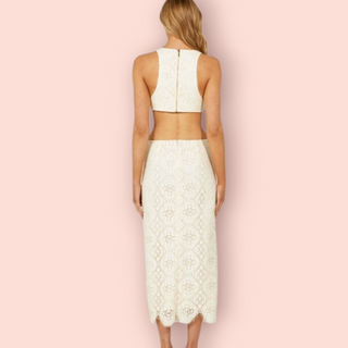 ALICE McCall - 'Yvonne' Lace Midi Dress Vanilla Bean RRP $549