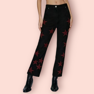 NASTY GAL - SUEDE FRINGED STAR BIKER JACKET + MATCHING PANTS BNWT RRP $1470