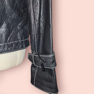 AJE - LEATHER JACKET WITH CONTRAST WHITE STITCHED DETALING BNWOT RRP $690