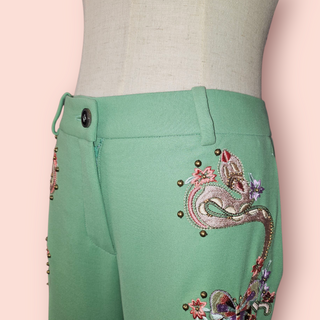 DOLCE & GABBANA AUTHENTIC DESIGNER EMBROIDERED & EMBELLISHED PANT SUIT est. RRP $10K